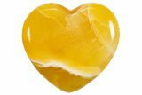 Polished Orange Honeycomb Calcite Heart - Utah #335286-1